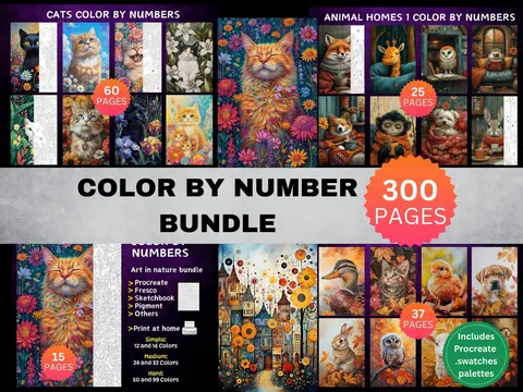 Color by Number Starter Bundle color by number pages