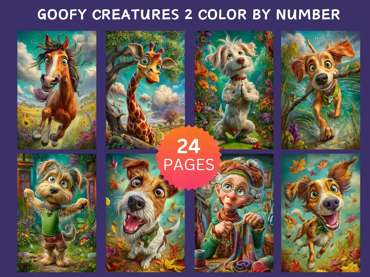 Goofy Creatures Set 2 Color by Number