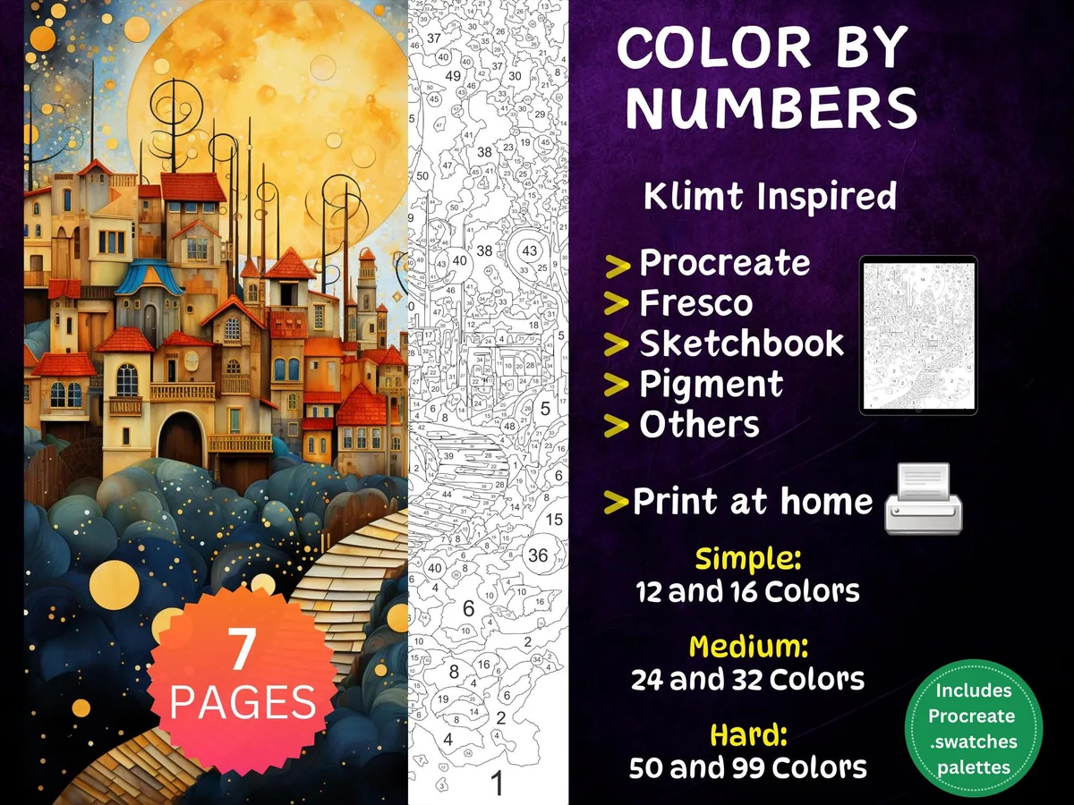 Klimt inspired Color by Number